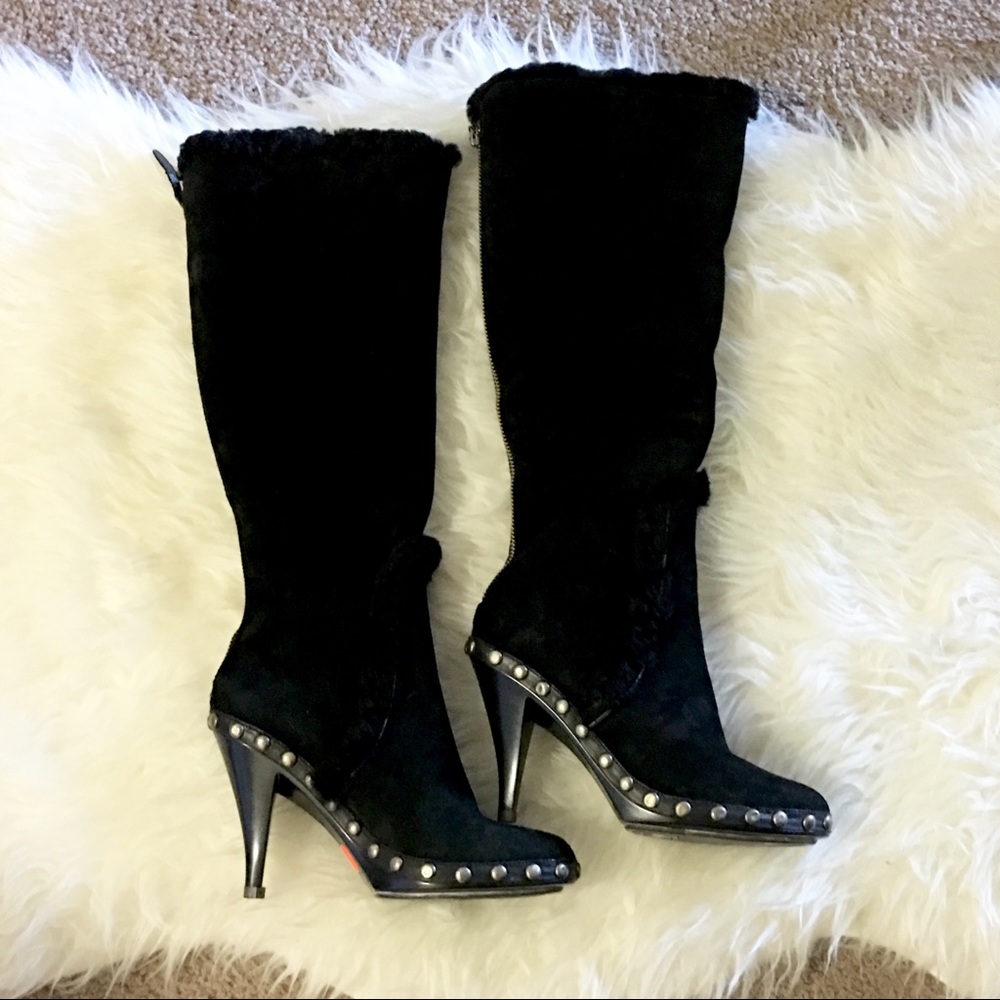 Cole Haan Nike G Series Suede Studded Boots